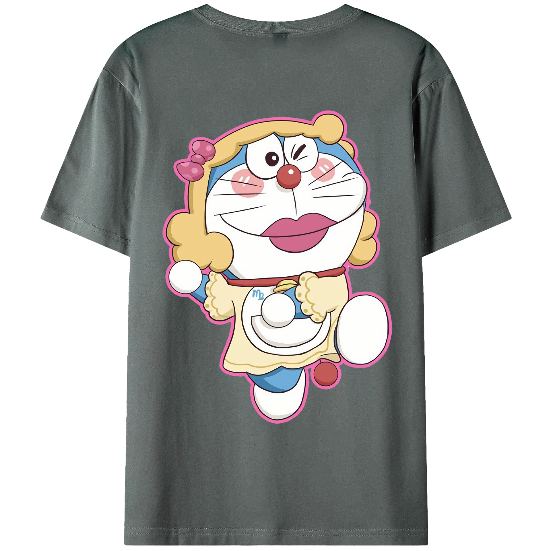 （画像用） ドラえもん Doraemon 綿100％ メンズ半袖Tシャツ（バックプリント） 通気性